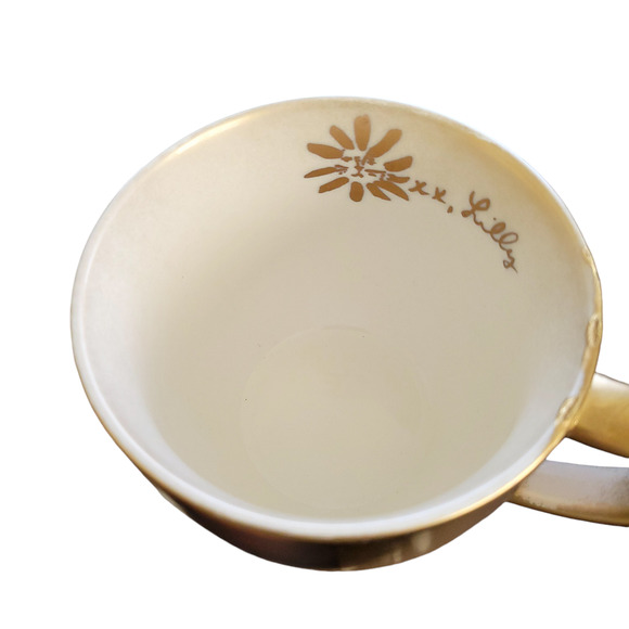 Lily Pulitzer Ceramic Mugs Set of 2 Gold Painted 12 oz - Picture 13 of 16